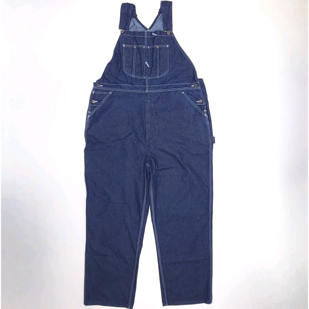 Vintage Sears Overalls‎ Mens 46x32 Blue Denim Coveralls Workwear Roebucks